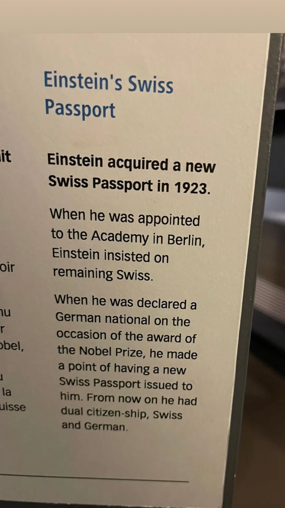 Einstein Swiss passport