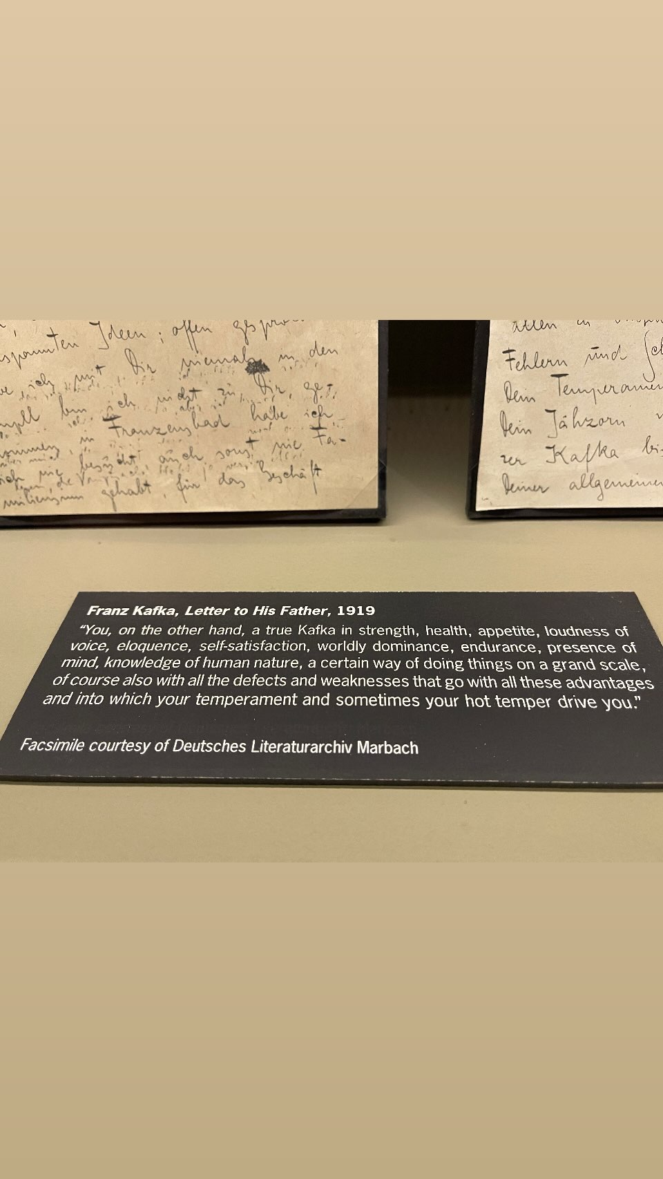 Kafka, Letter to His Father - handwritten original